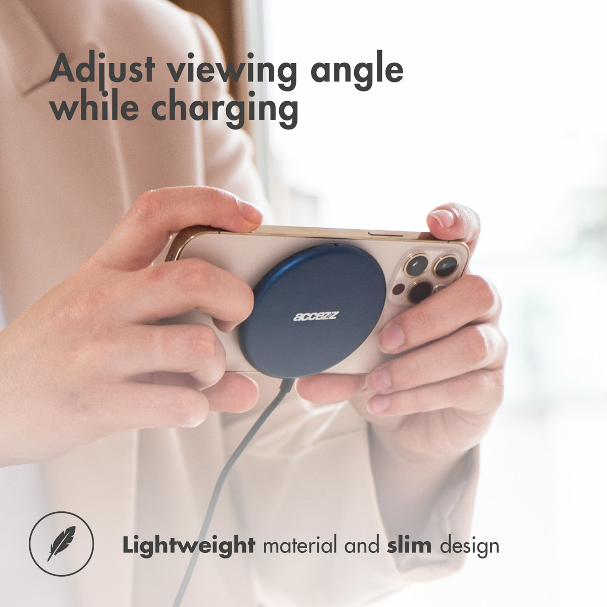 Accezz WIRELESSCHARGER50252703 mobile device charger Smartphone Blue USB Wireless charging Fast charging Indoor – image 8