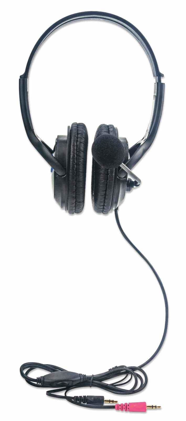 Manhattan Stereo Headset, Lightweight, adjustable microphone, in-line volume control, padded cloth ear cushions, two – image 3