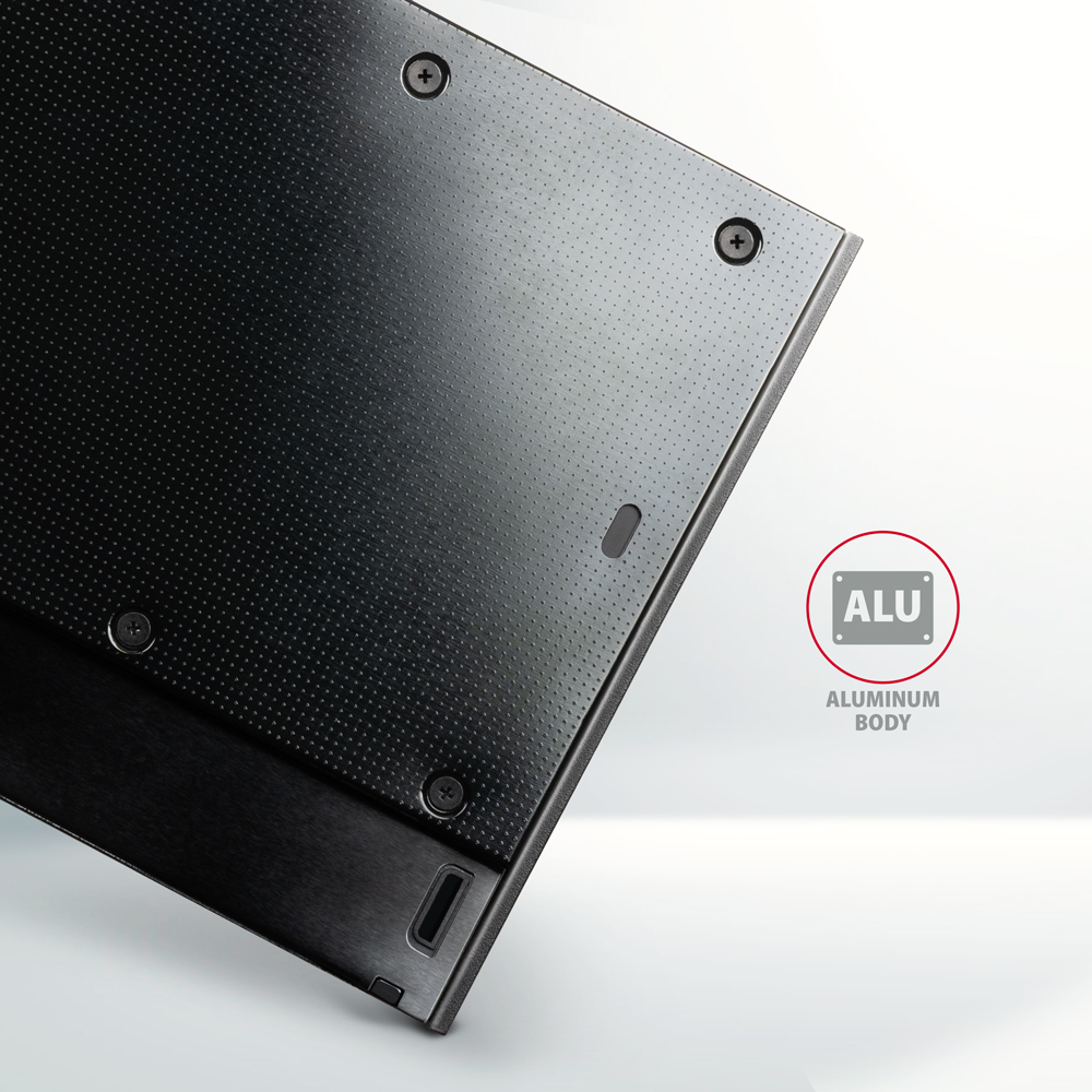 Axagon RSS-CD12 2.5 SSD/HDD caddy into DVD slot 12.7 mm LED ALU – image 6