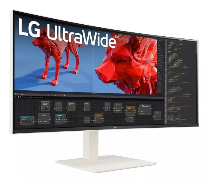 LG 38WR85QC-W computer monitor 96.5 cm (38″) 3840 x 1600 pixels UltraWide Quad HD LCD White image 3