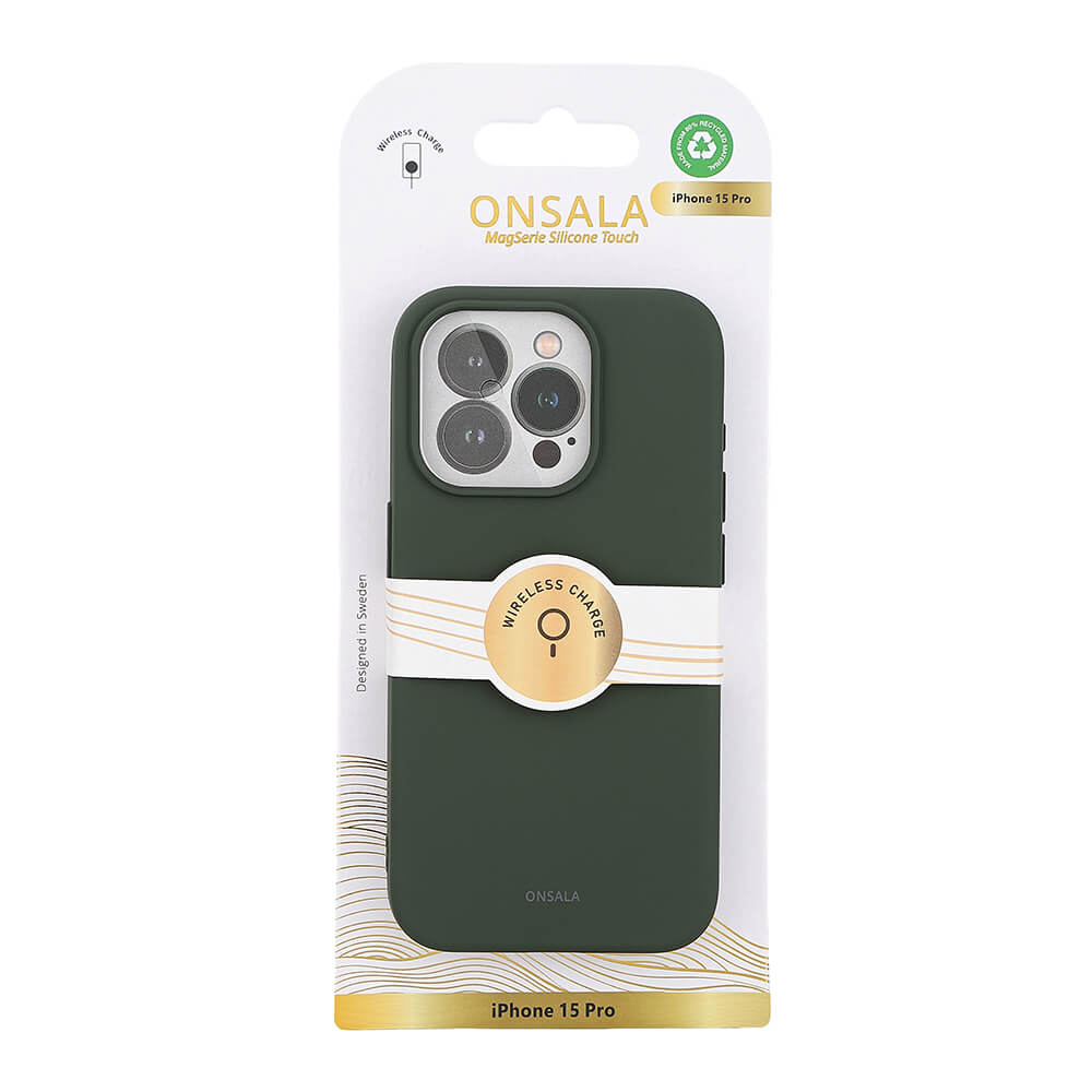 Onsala Phone Case with Silicone Feel MagSeries Olive Green - iPhone 15 Pro – image 2