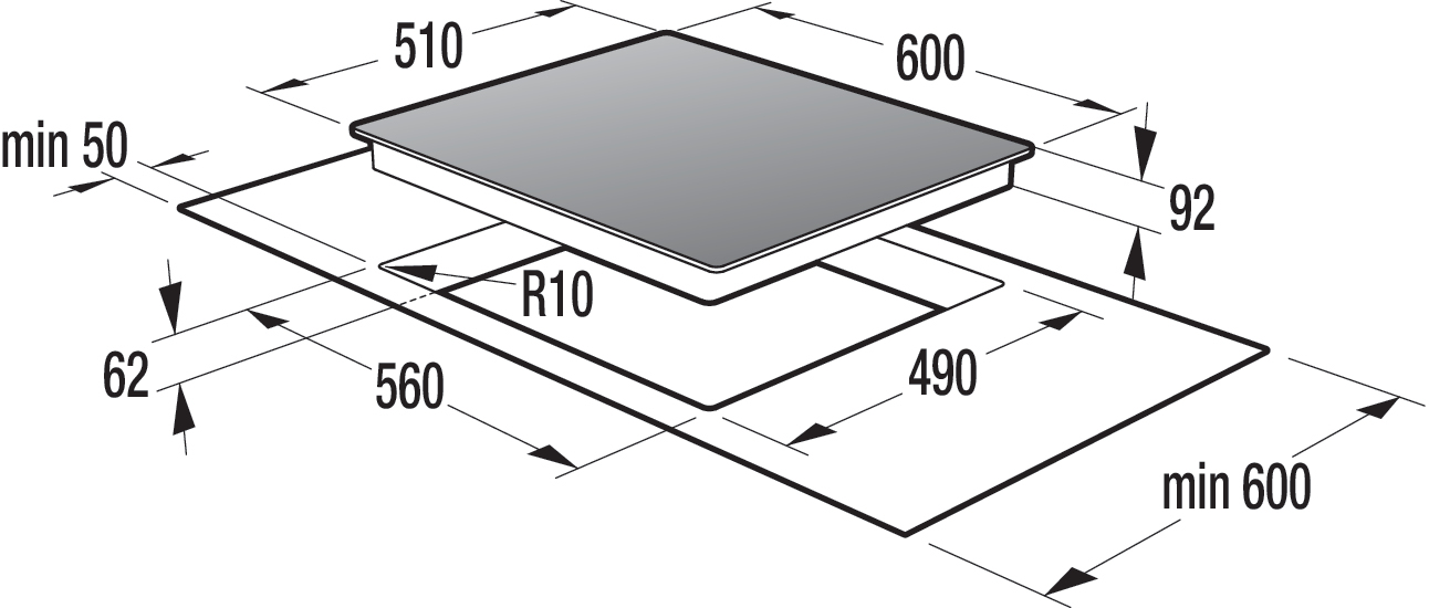 Gorenje EC610SC hob Black Built-in Zone induction hob 4 zone(s) – image 2