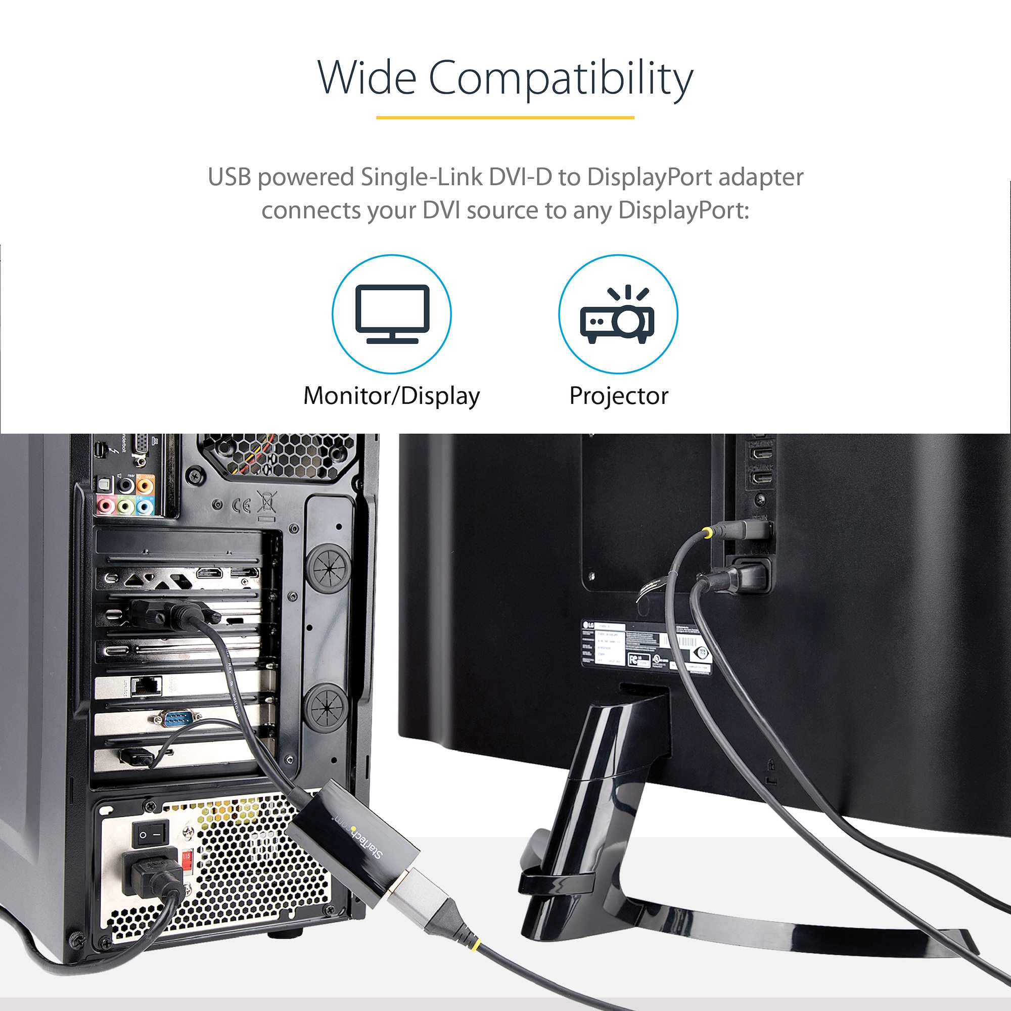 Resim StarTech.com DVI2DP2 DVI - DisplayPort Adaptörü - 1920 x 1200