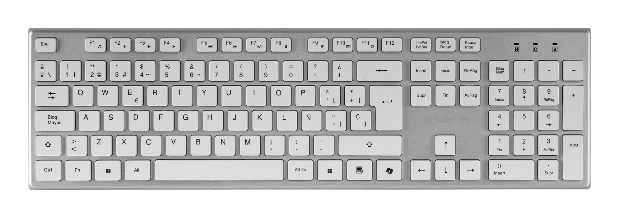 Tacens 6ZENITHWUS keyboard Mouse included Home/Office RF Wireless QWERTY US English Silver, White – image 7