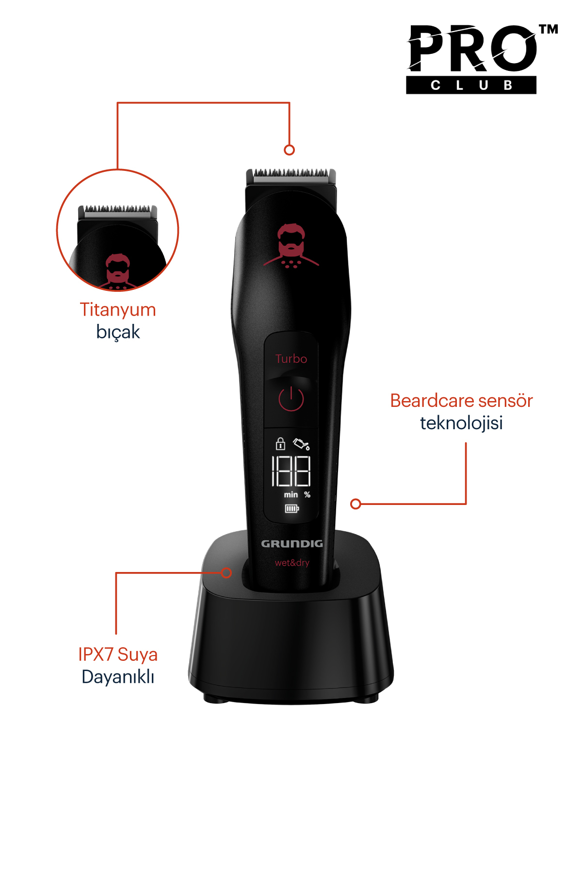 Grundig MGK 9030 ProClub Saç ve Sakal Şekillendirici Erkek Bakım Kiti – image 2
