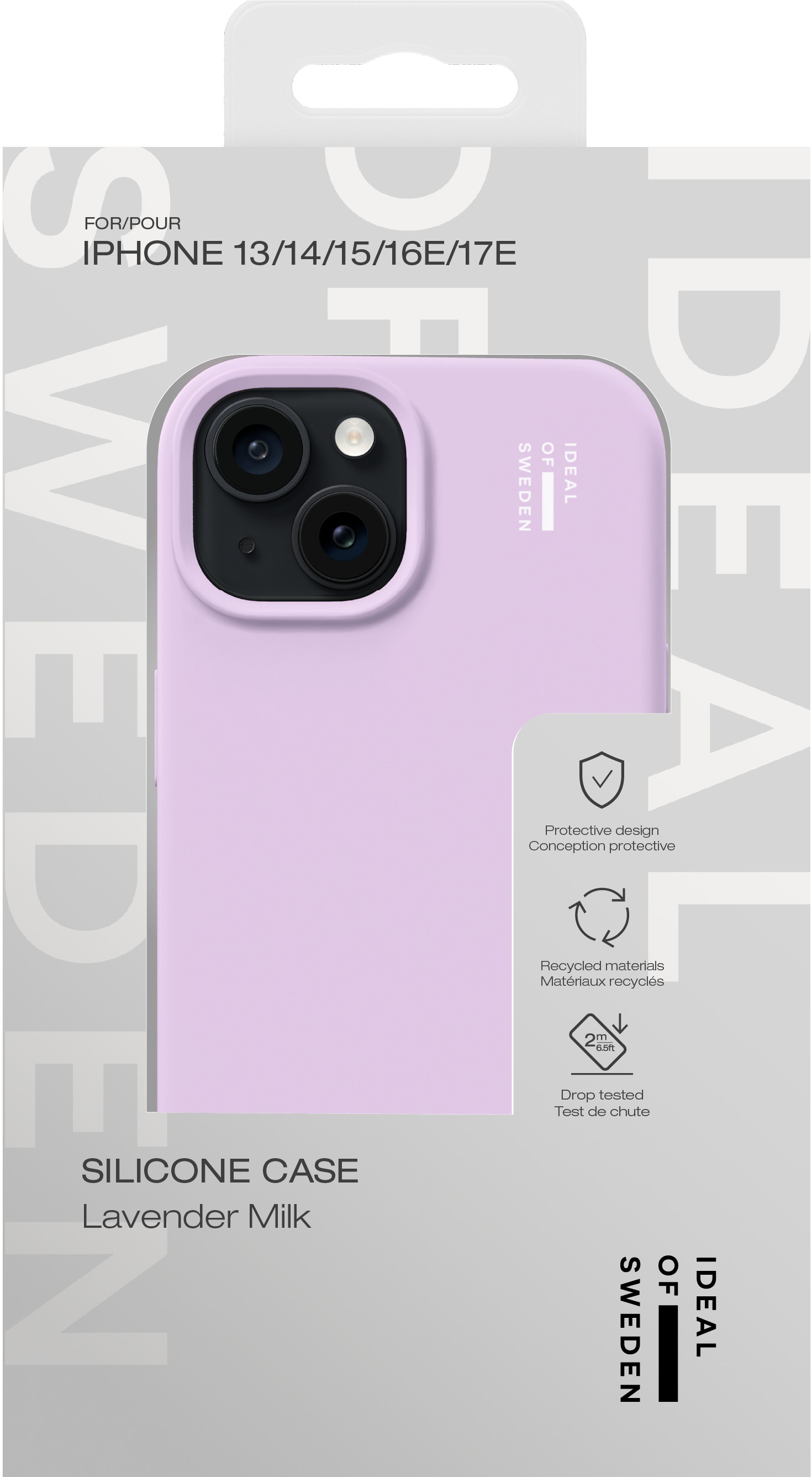 iDeal of Sweden Silicone Case iPhone 13 / 14 / 15 / 16e / 17e Lavender Milk – image 4