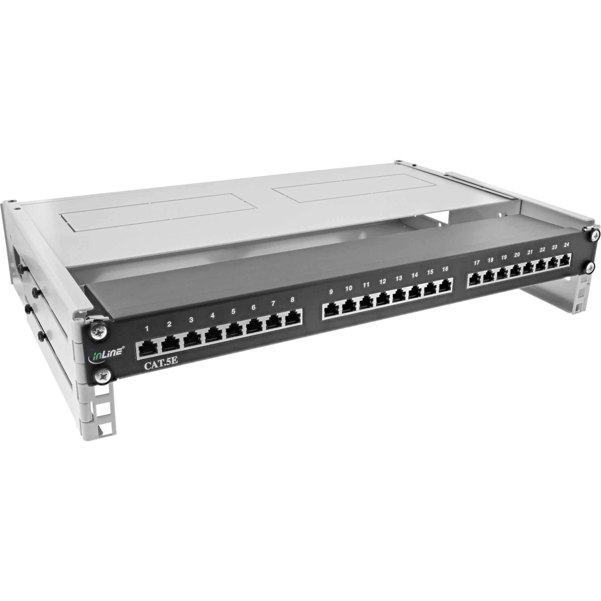 InLine 19" foldable rack, 2U, 24-40cm depth, with cover, grey – image 2