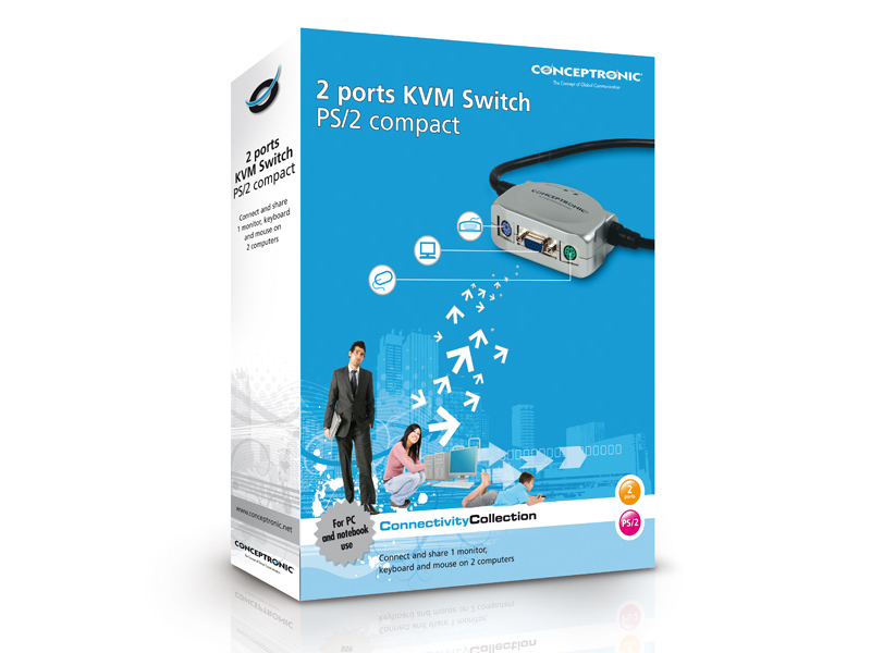 Conceptronic 2 ports compact KVM Switch – image 4