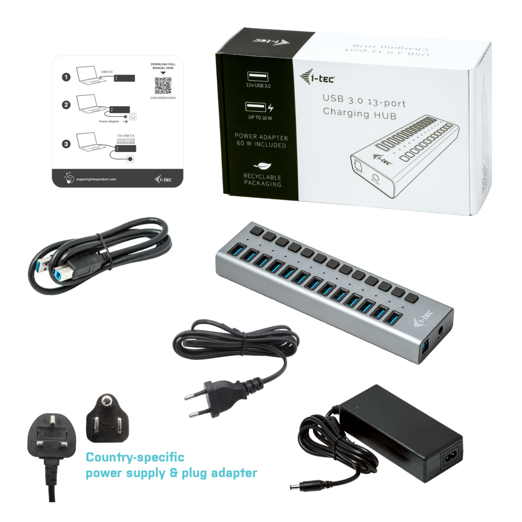 i-tec USB 3.0 Charging HUB 13port + Power Adapter – image 4