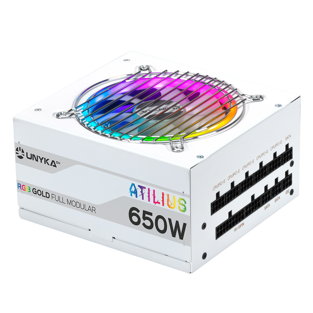UNYKAch ATX Atilus RGB White 650W – image 1