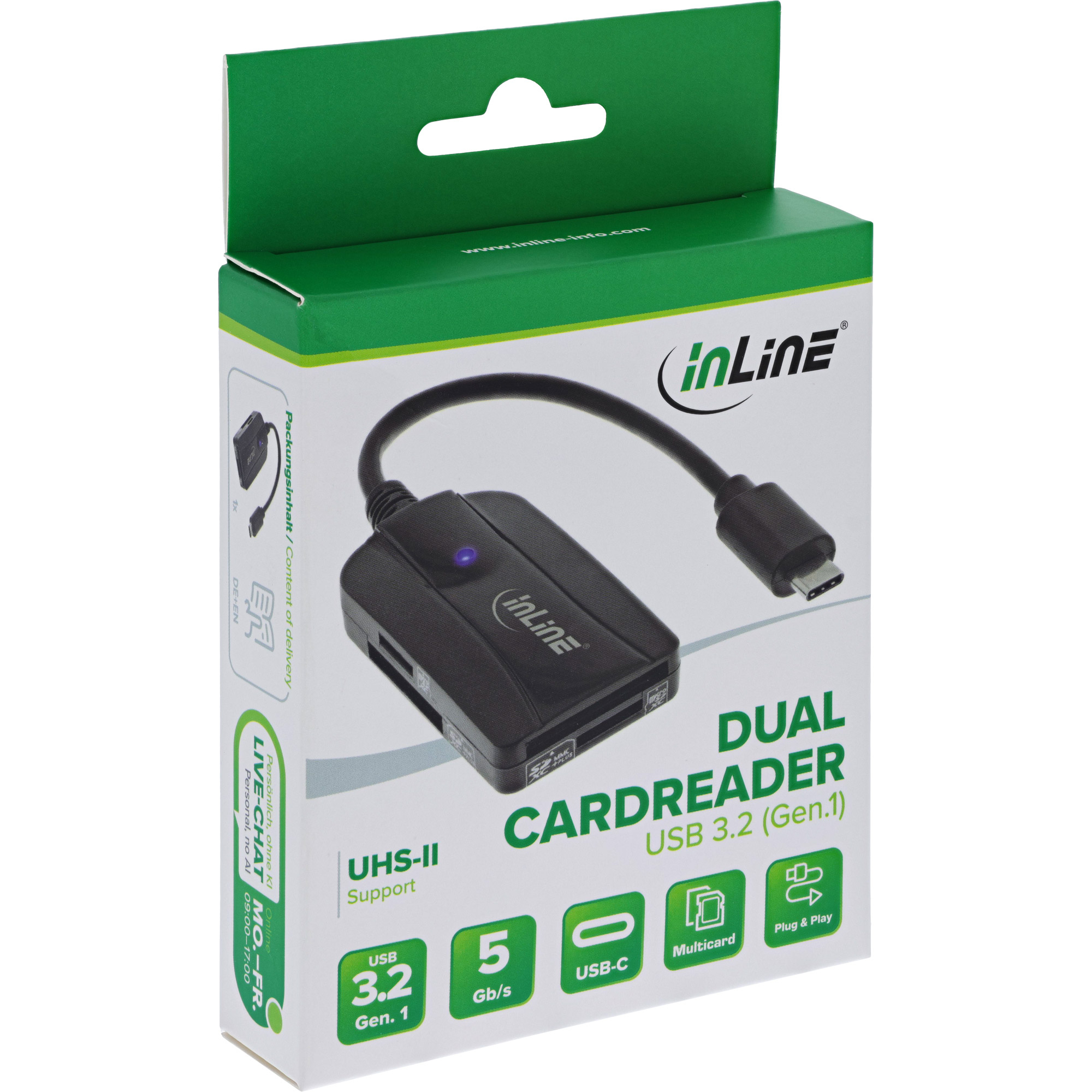InLine Card reader USB 3.1 USB-C, for SD/SDHC/SDXC, microSD, UHS-II compatible – image 5