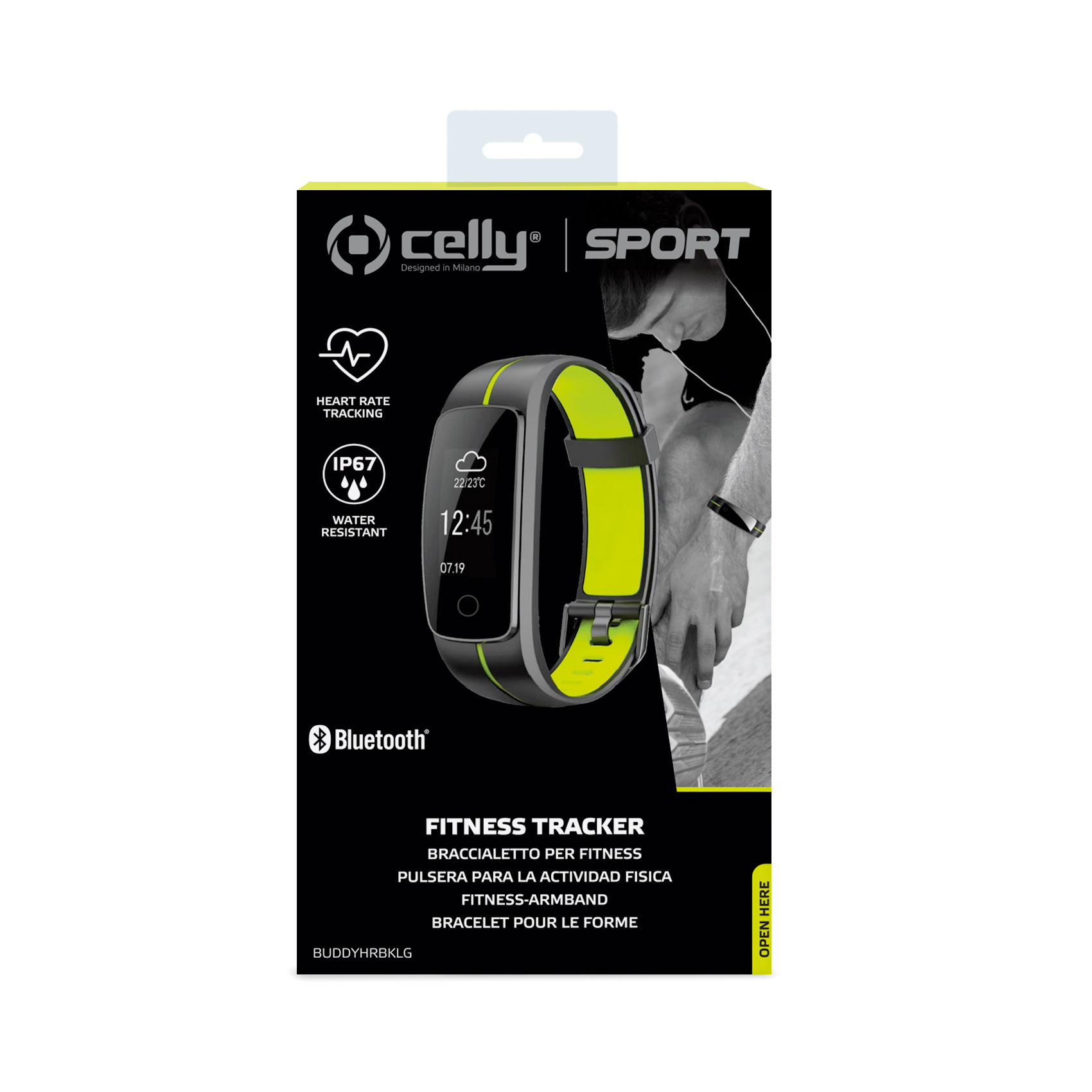 Celly BUDDYHRBKLG activity tracker Armband activity tracker IP67 Black, Yellow – image 2