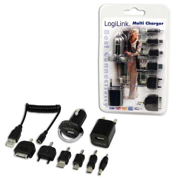 LogiLink PA0036 mobile device charger Mobile phone Black AC, Cigar lighter, USB Auto, Indoor, Outdoor – image 2