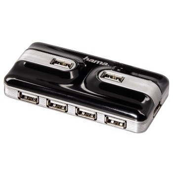Hama USB 2.0 Hub 1:7, black/silver – image 1