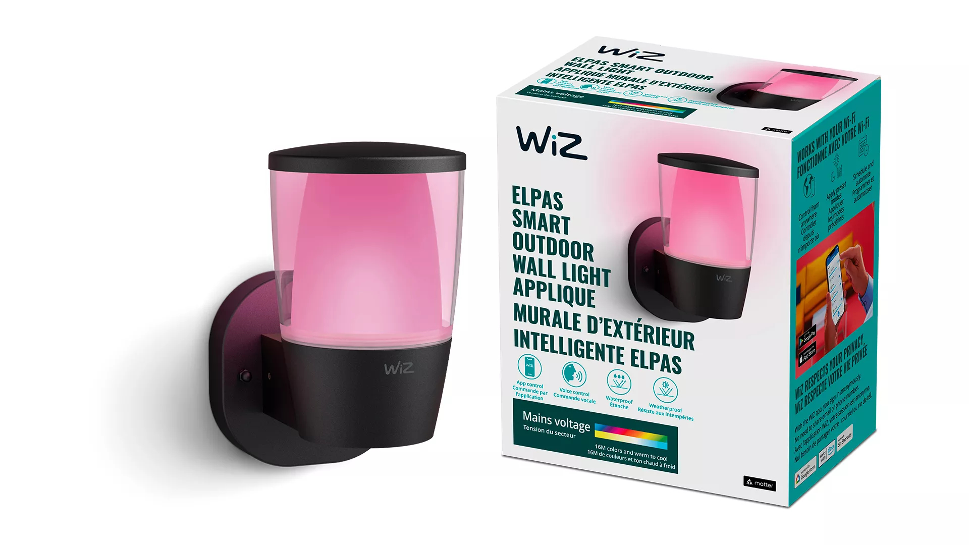 WiZ 046677604448 smart lighting Smart wall light Wi-Fi/Bluetooth – image 2