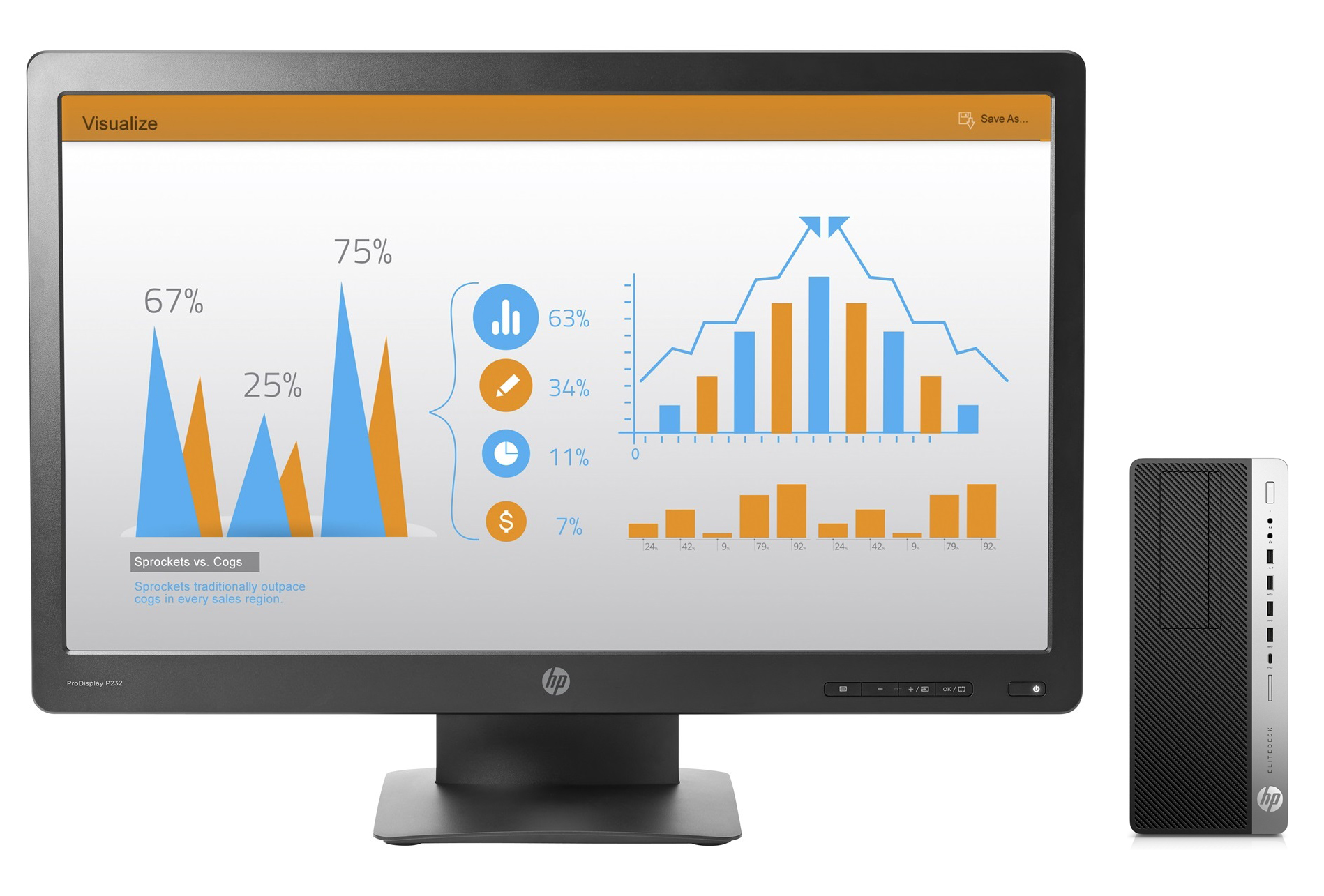 HP EliteDesk 800 G3 Tower + ProDisplay P232 – image 1