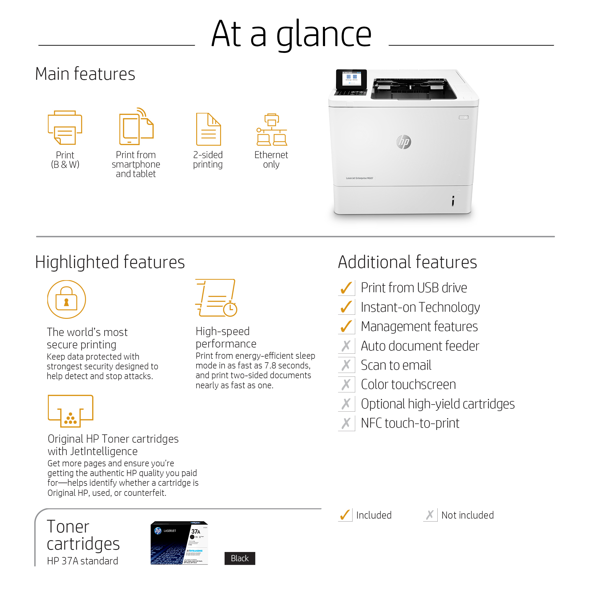 HP LaserJet Enterprise M607dn, Print – image 7