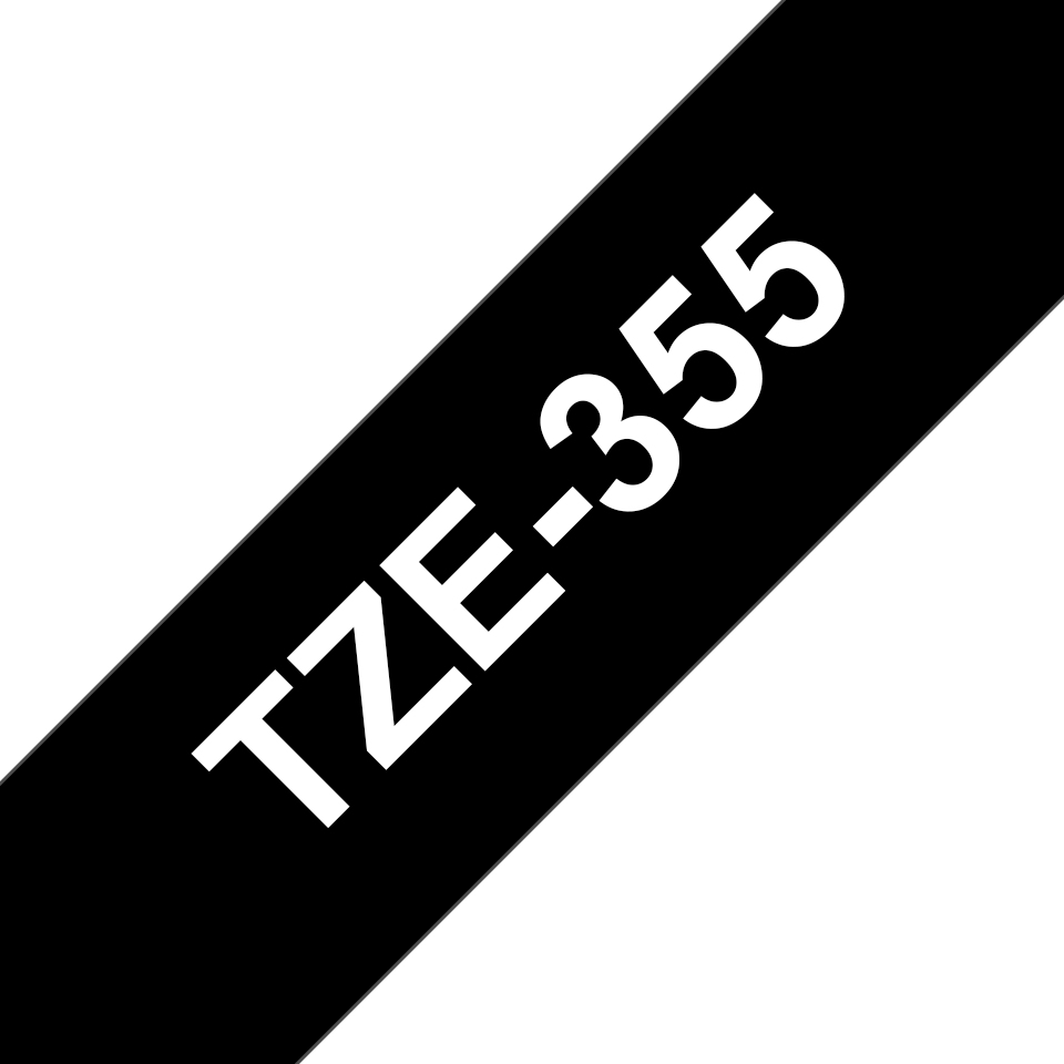 Brother TZE-355 etikettien kirjoitusnauha Valkoinen mustalla