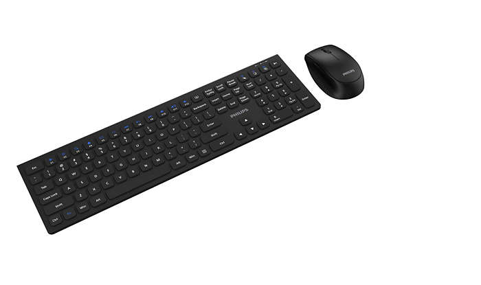 Philips 6000 series SPT6627B/93 keyboard Mouse included Universal RF Wireless + Bluetooth QWERTY English Black – image 3