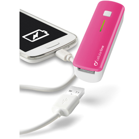 Cellularline POCKETCHGSMARTP mobile device charger Universal Pink, White USB Indoor, Outdoor