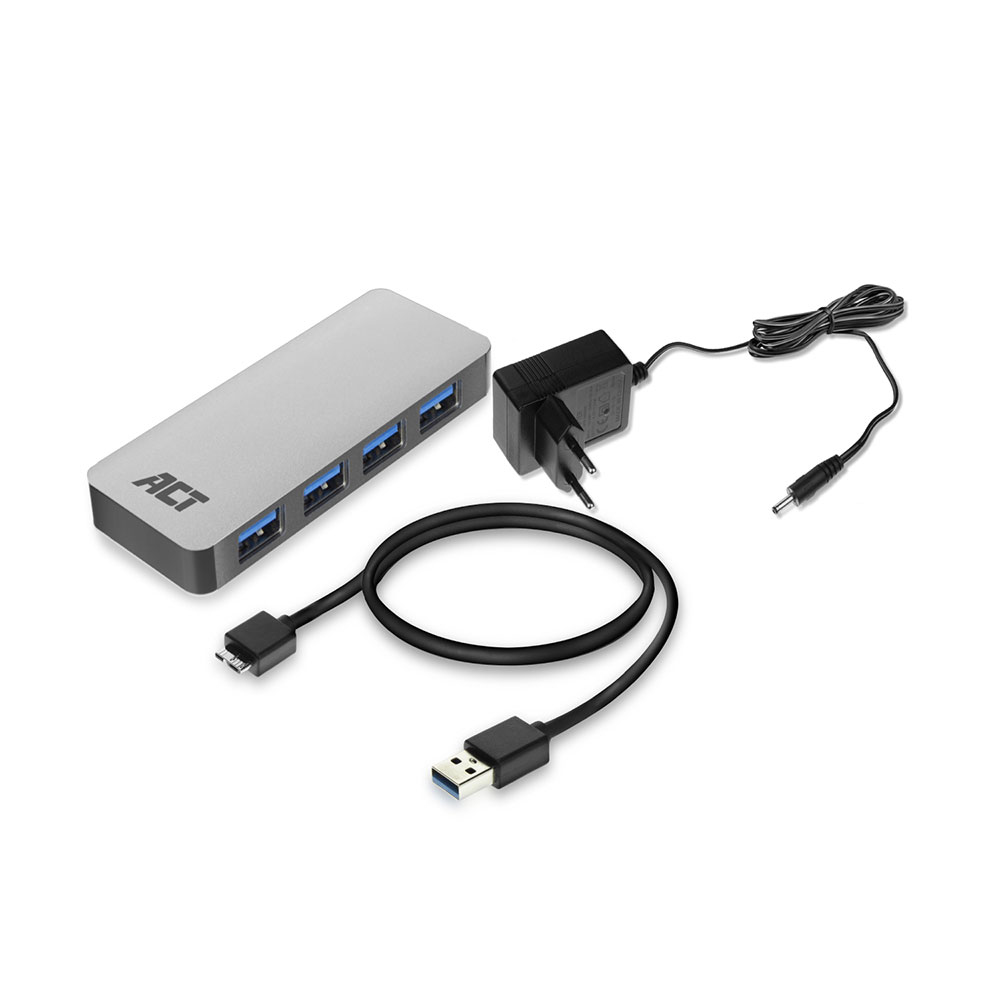 ACT USB hub 3.0, 4 port USB-A, power supply – image 2