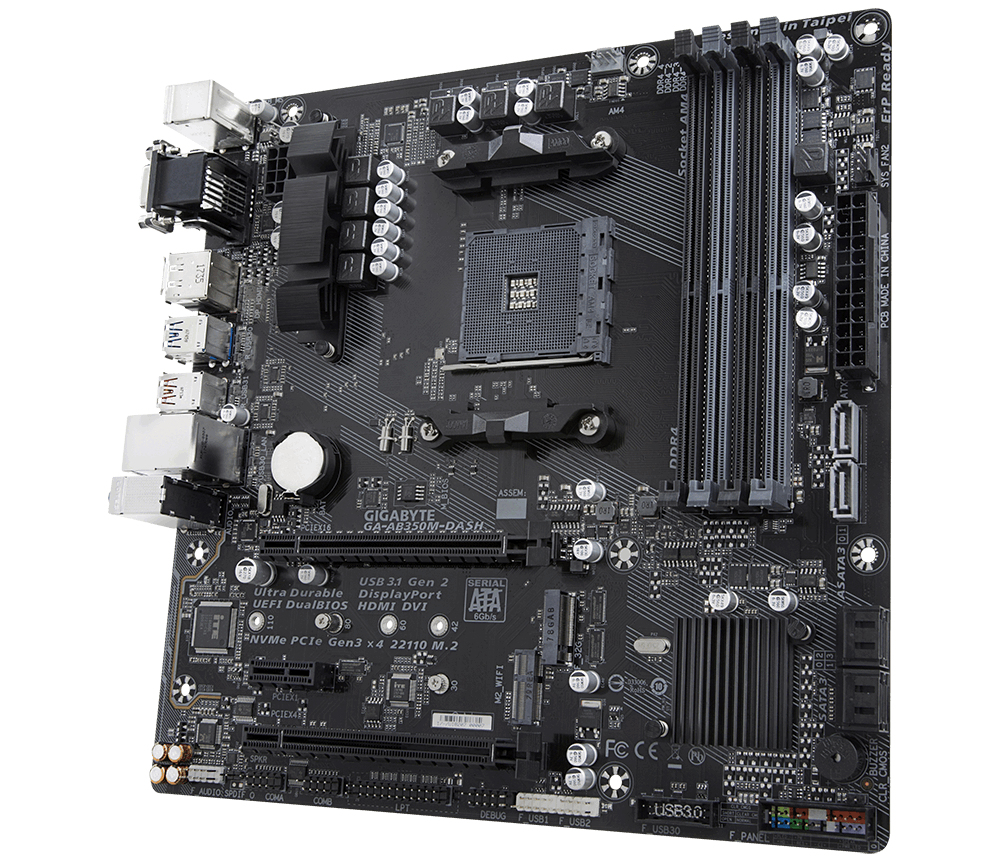 GIGABYTE GA-AB350M-DASH motherboard AMD B350 Socket AM4 micro ATX