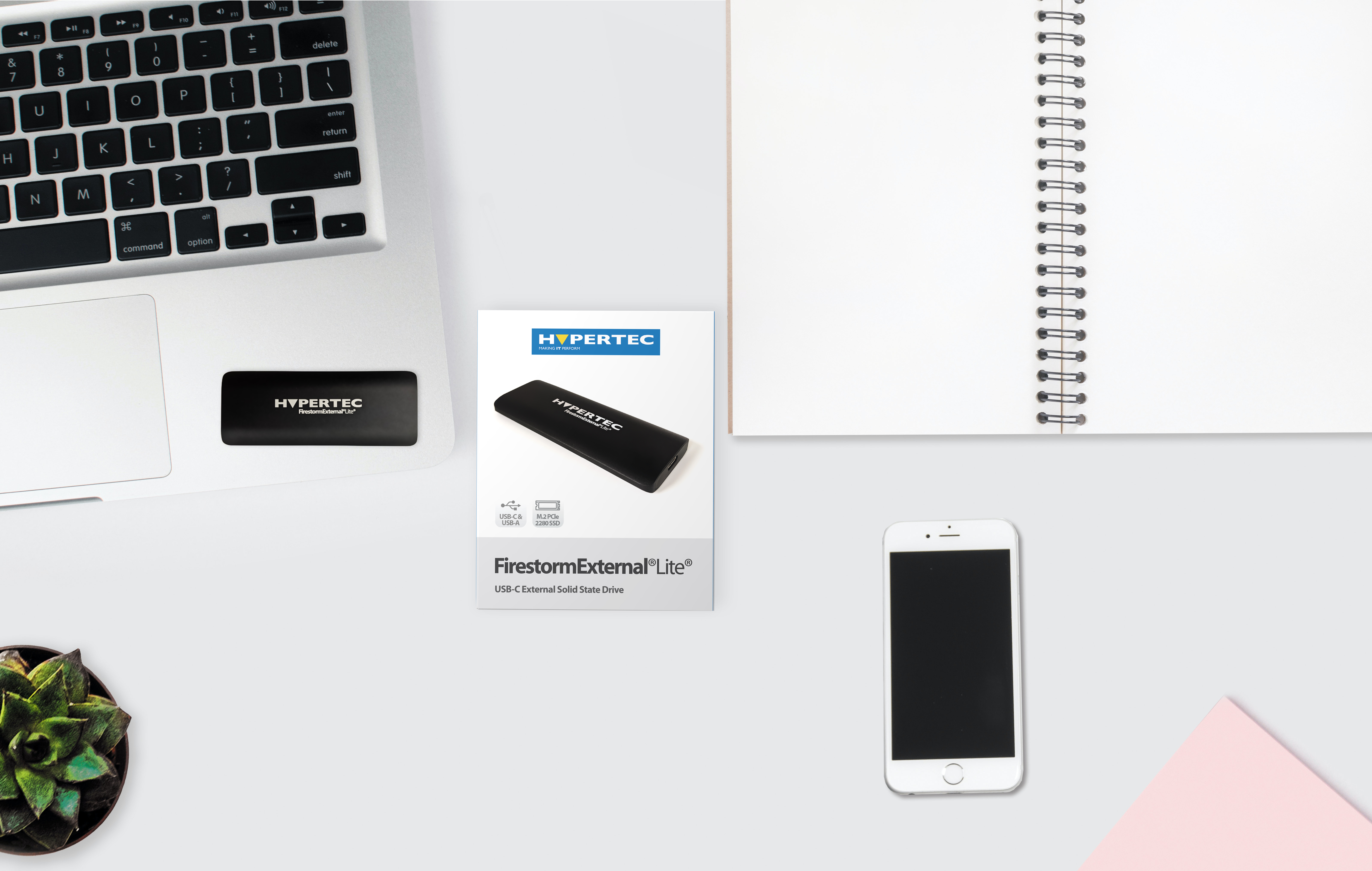Hypertec FirestormExternal Lite 2TB SSD – Slimline Aluminium USB3.1 PCIe Gen2 SSD with 950MB/s read / 950MB/s write image 6