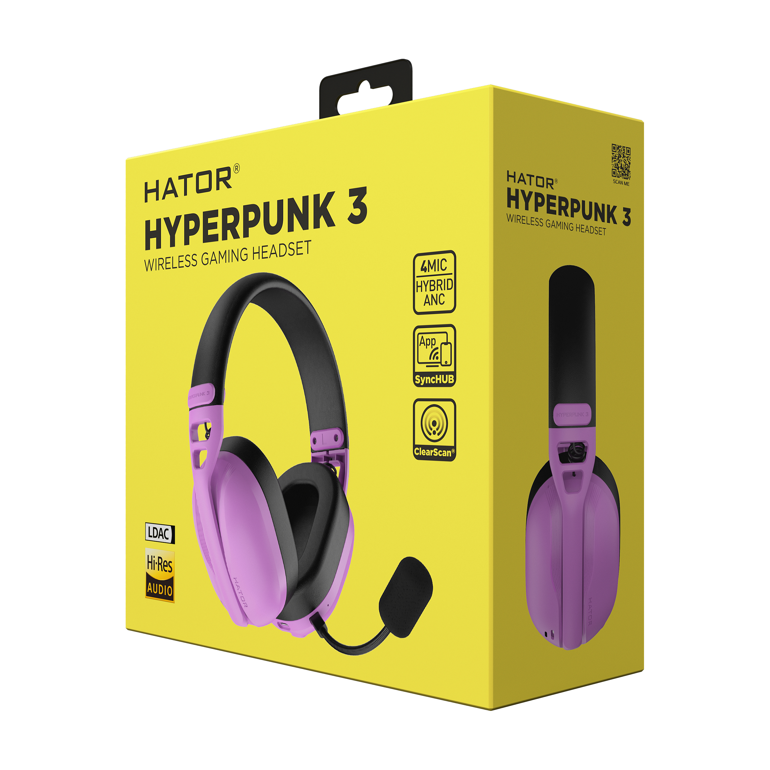 HATOR Hyperpunk 3 Wireless Auricolare Con cavo e senza cavo A Padiglione Gaming USB Type-C / USB Type-A Bluetooth Viola