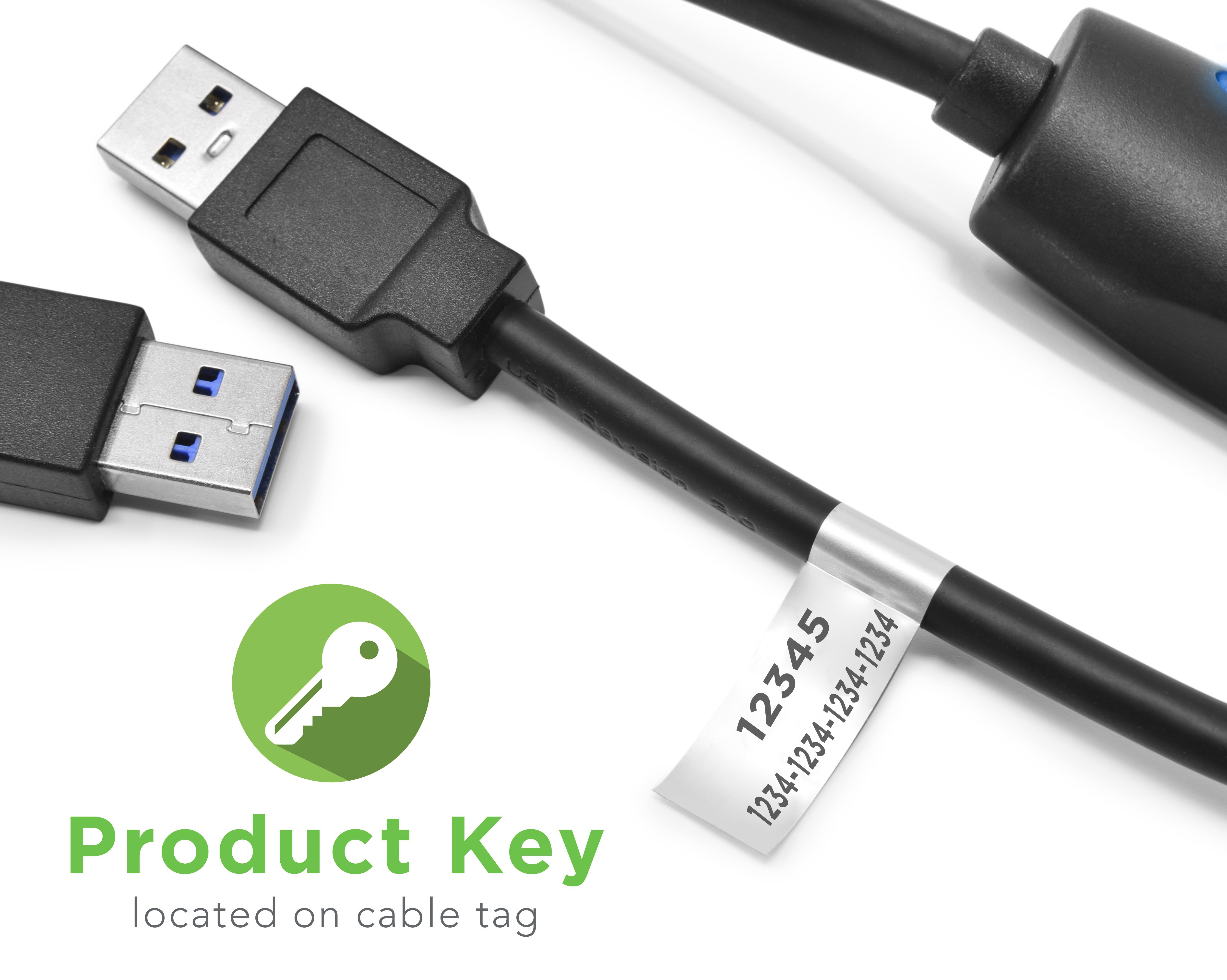 Resim Plugable Technologies USB3-TRAN USB 3.2 Gen 1 A Erkekten A Erkeğe Kablo, 2m, Siyah