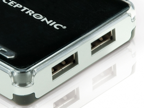 Conceptronic C4USB2 480 Mbit/s Black, Chrome, Silver – image 2