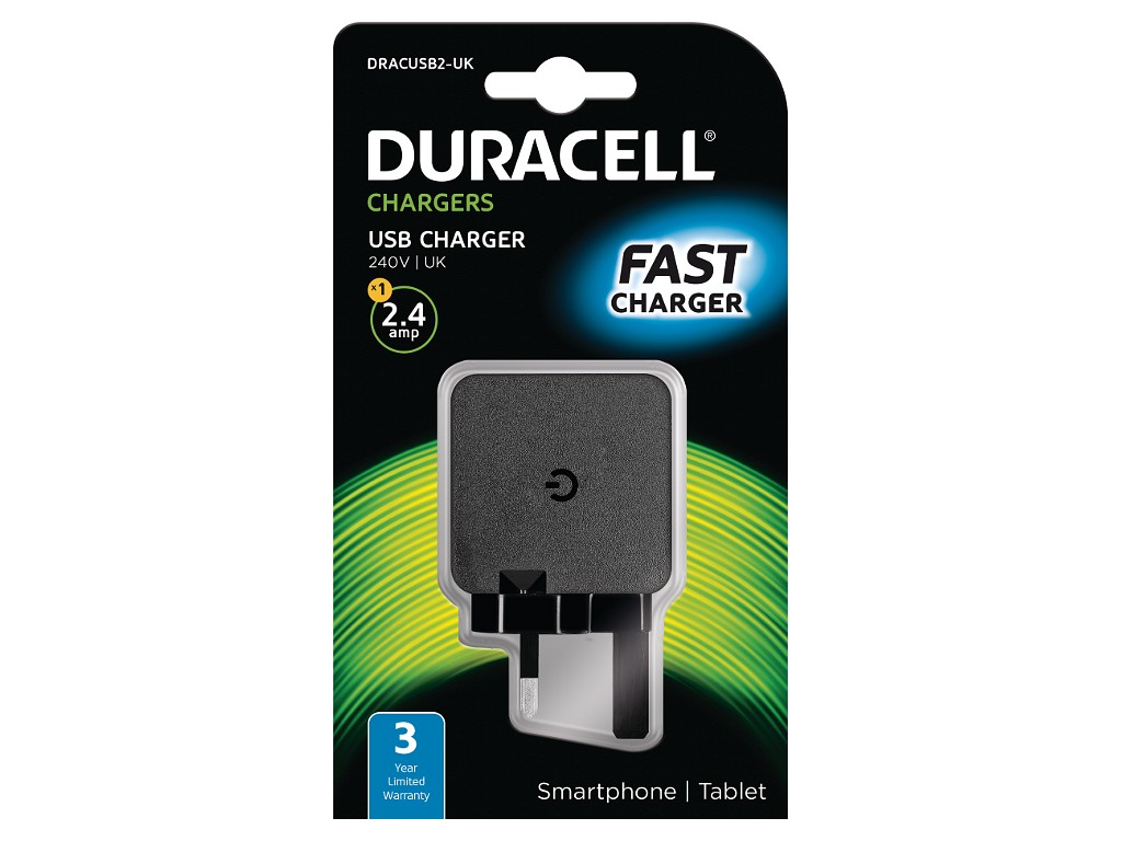 Duracell 2.4A USB Phone/Tablet Charger – image 1
