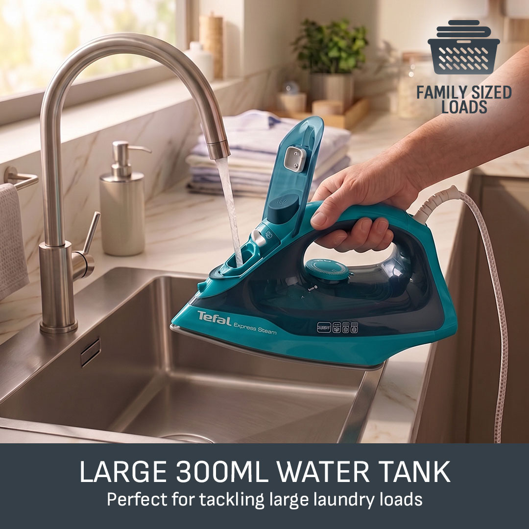 Tefal Express Steam FV2870G0 Steam Iron - Teal – image 5