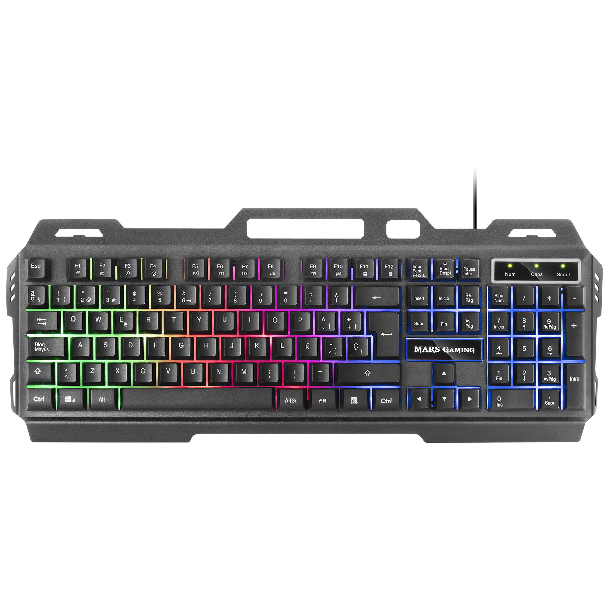 Mars Gaming MK120FR Gaming Keyboard FRGB Aluminium Antighosting Smartphone Stand Grey and Black French Language – image 7