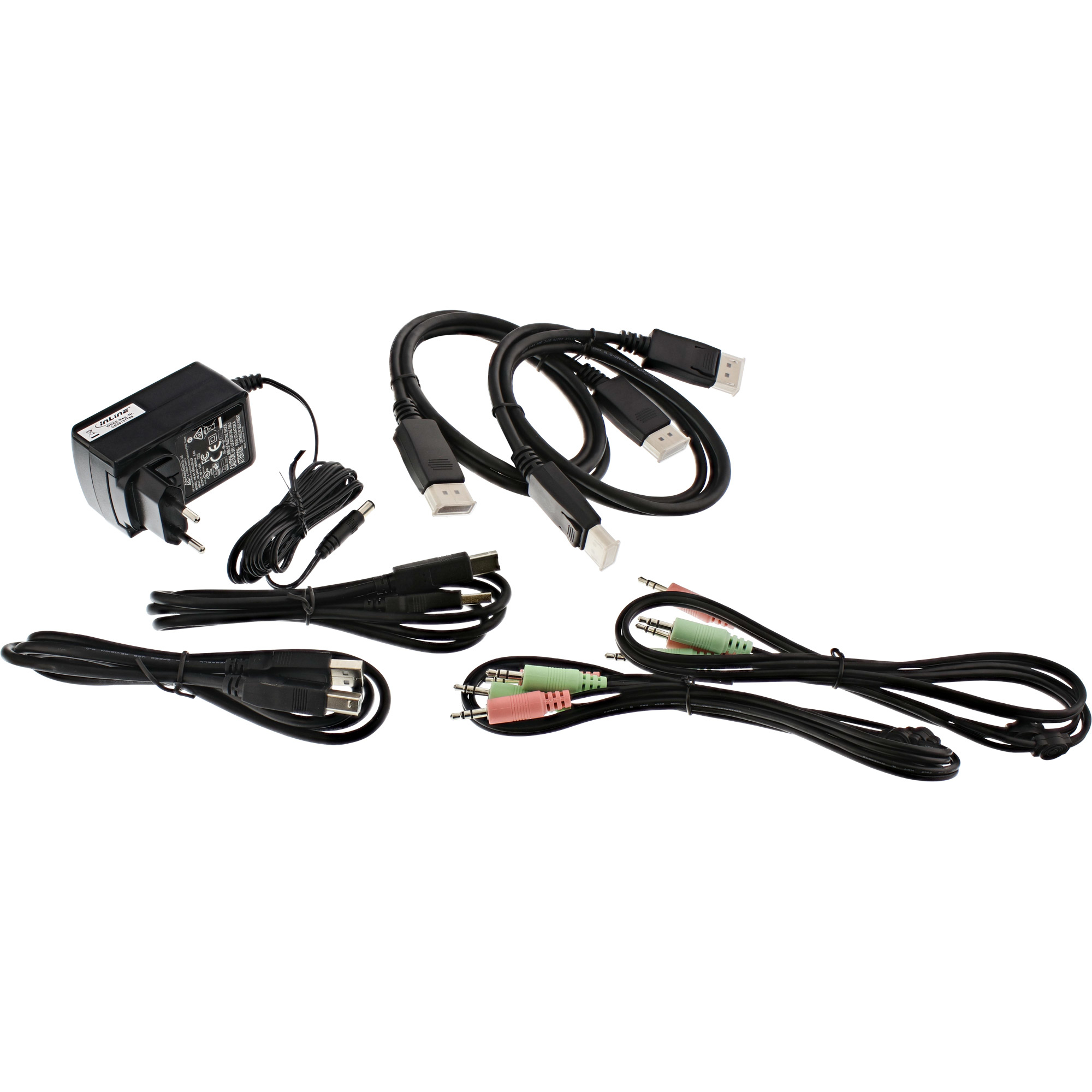 InLine Desktop KVM Switch, 2-port, DisplayPort 1.2, 4K, USB 2.0, Audio – image 3
