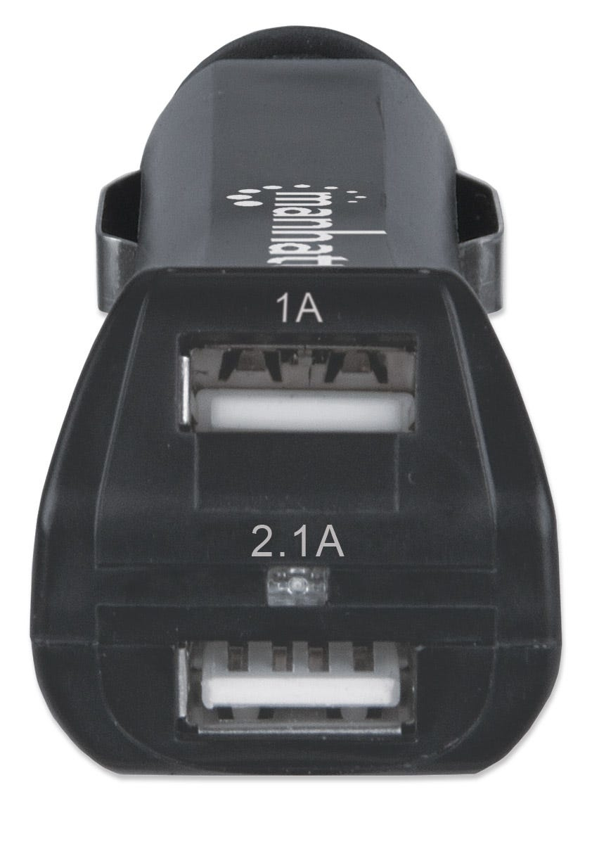Manhattan Car/Auto Mobile Device Charger (Clearance Pricing), 2x USB-A Outputs, Charging 2.1A/1A, Surge Protection, Black, Phone Charger, Three Year Warranty, B – image 6