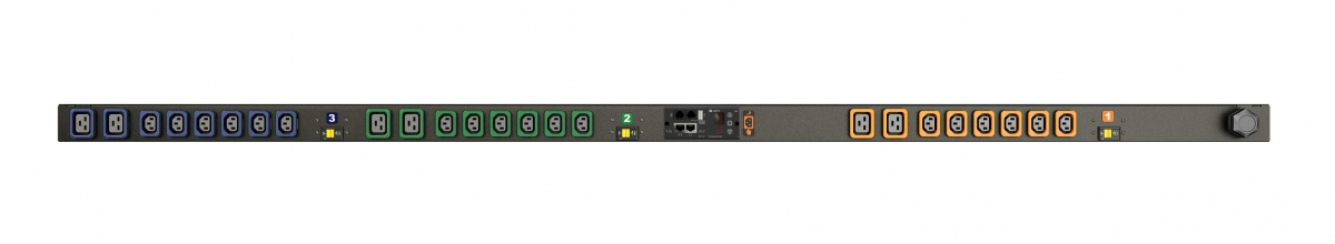 Vertiv MN03E8W1-24PH68-6PS6D0A10-S power distribution unit (PDU) 24 AC outlet(s) 0U Black