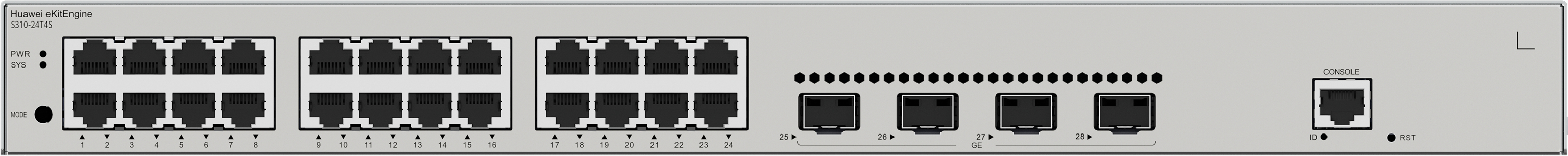 Switch Huawei S310-24T4S - Gigabit Ethernet - 24 Puertos - 4 SFP - Gestionado - S310-24T4S
