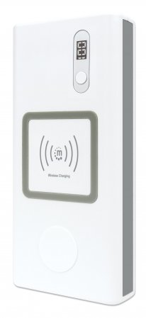 Manhattan Powerbank 20,000 mAh with Power Delivery (60W) & Two Wireless Charging Pads (10W & 2W), Ultra Powerful, White/Silver, Ports (2): USB-A and USB-C, Powe – image 1