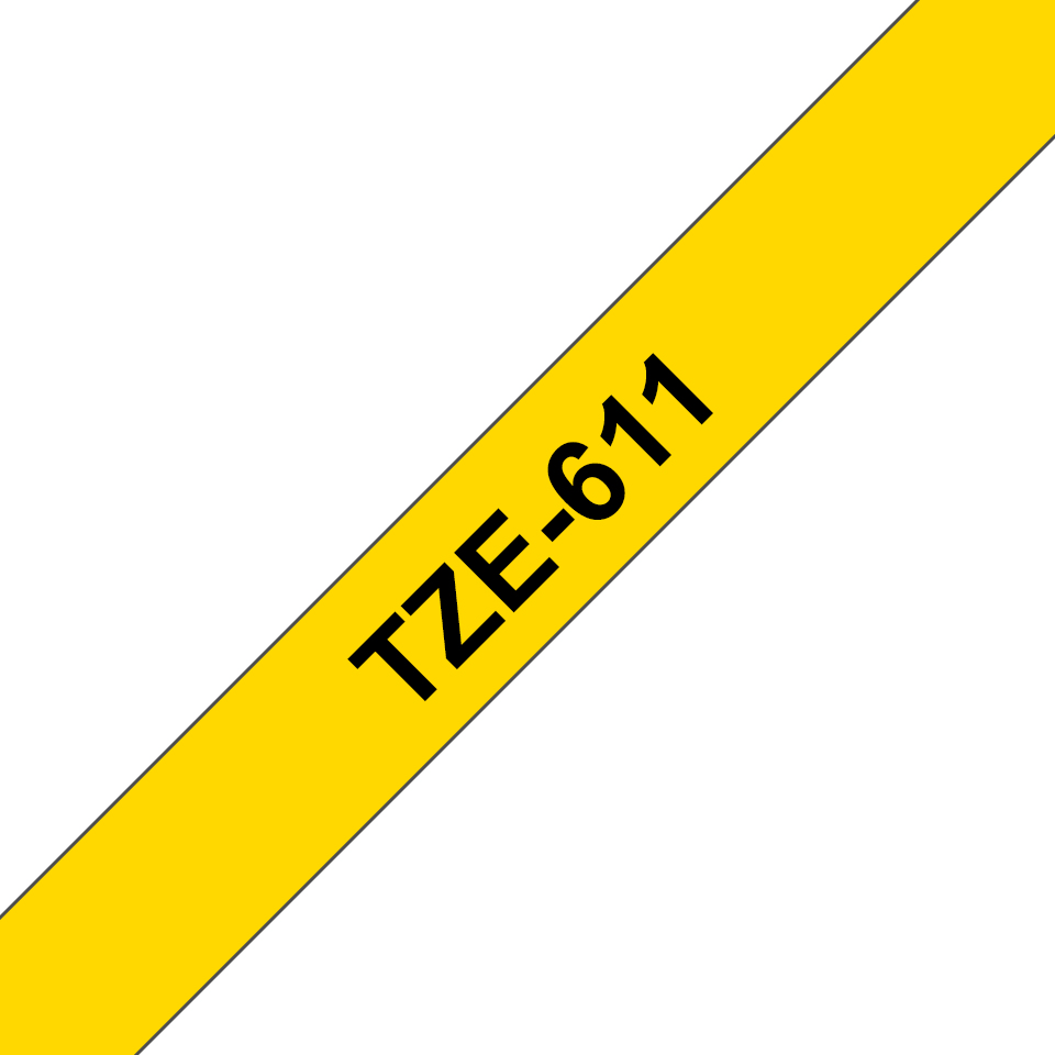 Brother TZe-611 etikett-tejp Svart på gul