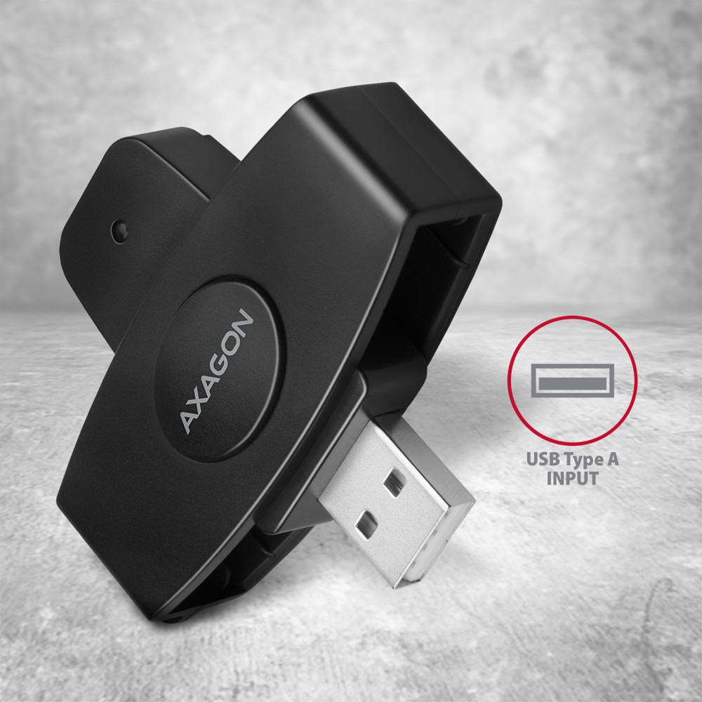 Axagon CRE-SM5 smart card reader Indoor USB USB 2.0 Black – image 4