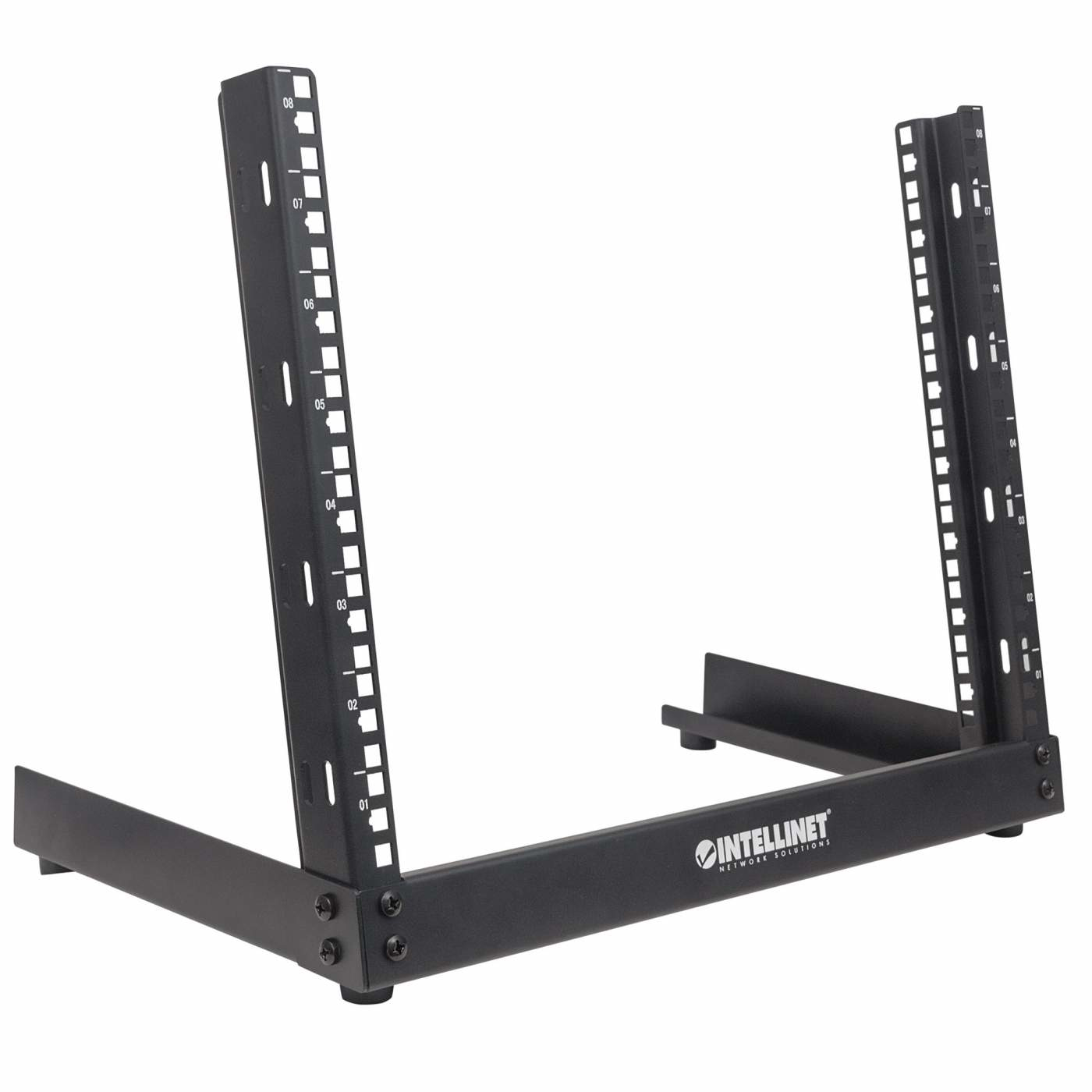 Intellinet 19" Network Rack - Open Frame (Desktop), 8U, Black, Flatpack – image 2