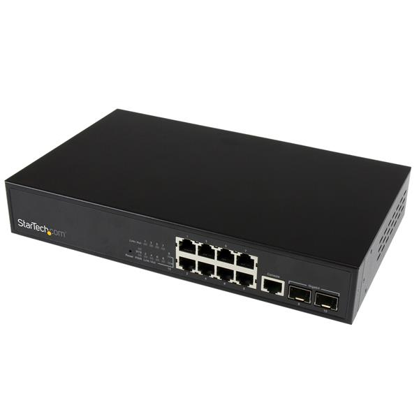 StarTech.com 10 Port L2 Managed Gigabit Ethernet Switch with 2 Open SFP Slots - Rack Mountable – image 1