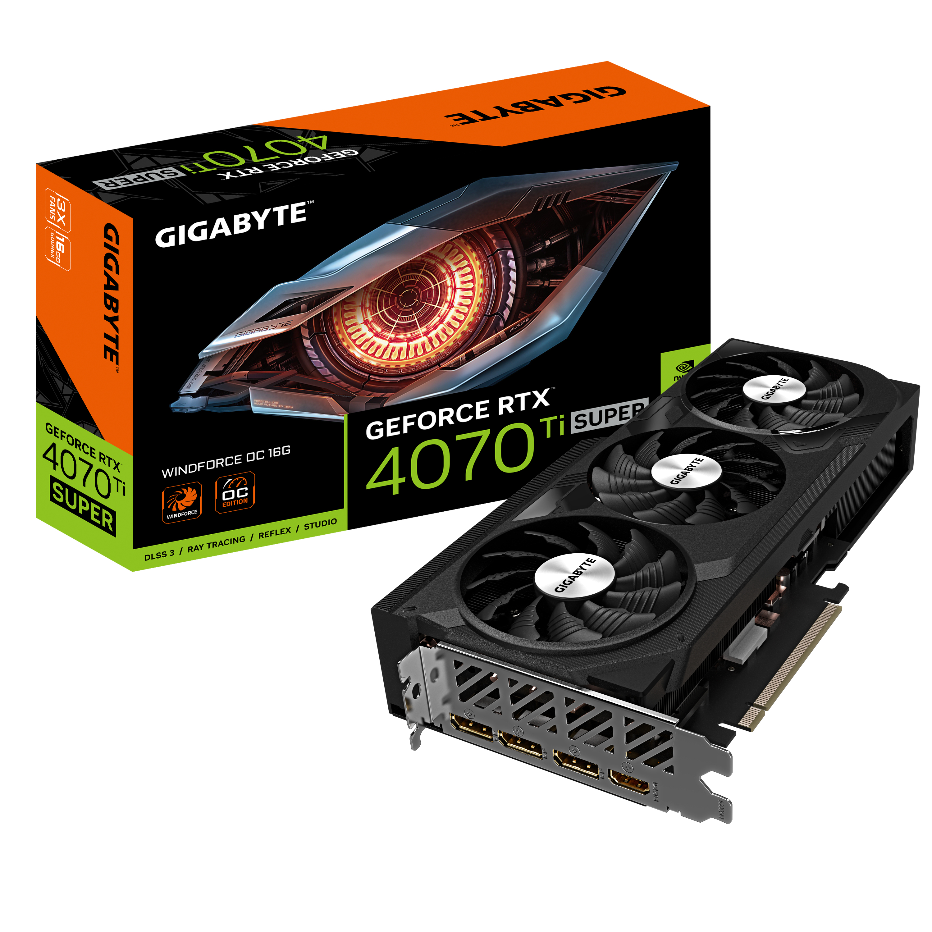 Gigabyte WINDFORCE OC GeForce RTX 4070 Ti SUPER 16GB GDDR6X Black