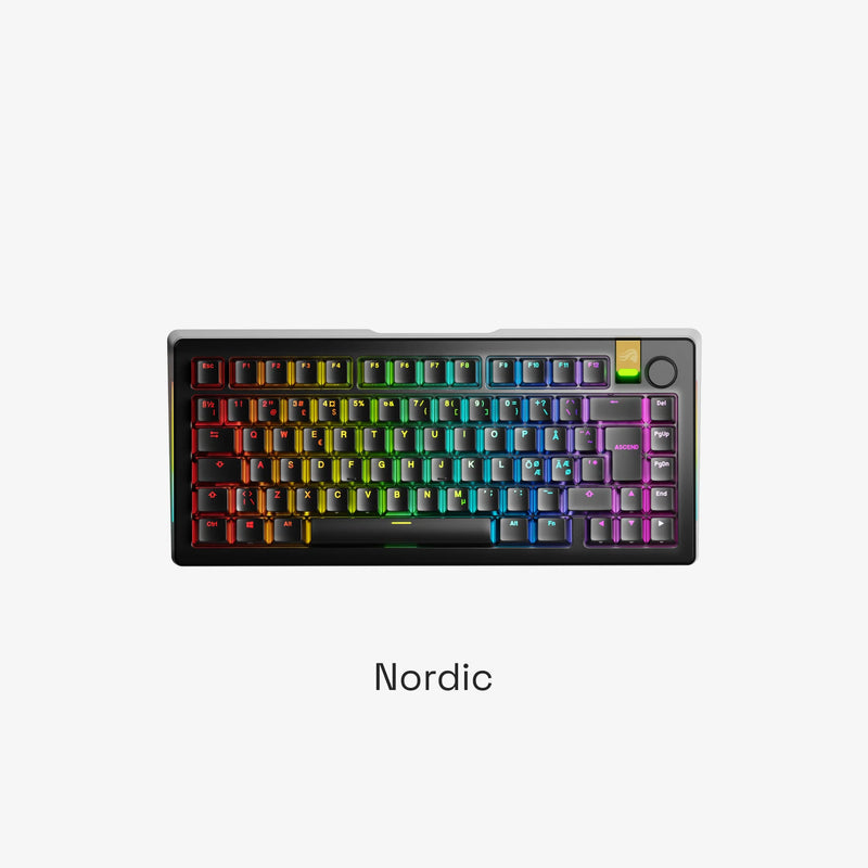 Glorious Gaming GLO-KB-GMMK3-PRO-75-PB-HE-WL-BLK-ND keyboard USB + Bluetooth QWERTY Nordic Black – image 2