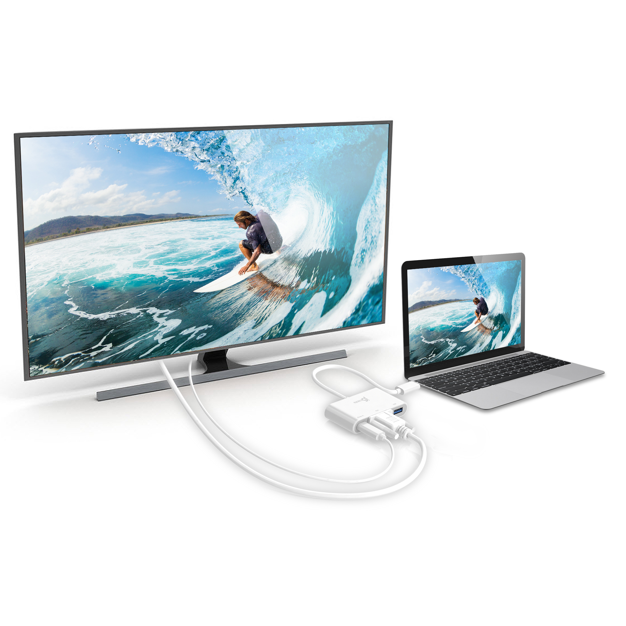 j5create JCA378 USB™ Type-C to VGA & USB™ 3.0 with Power Delivery, White, 0.25 m – image 5