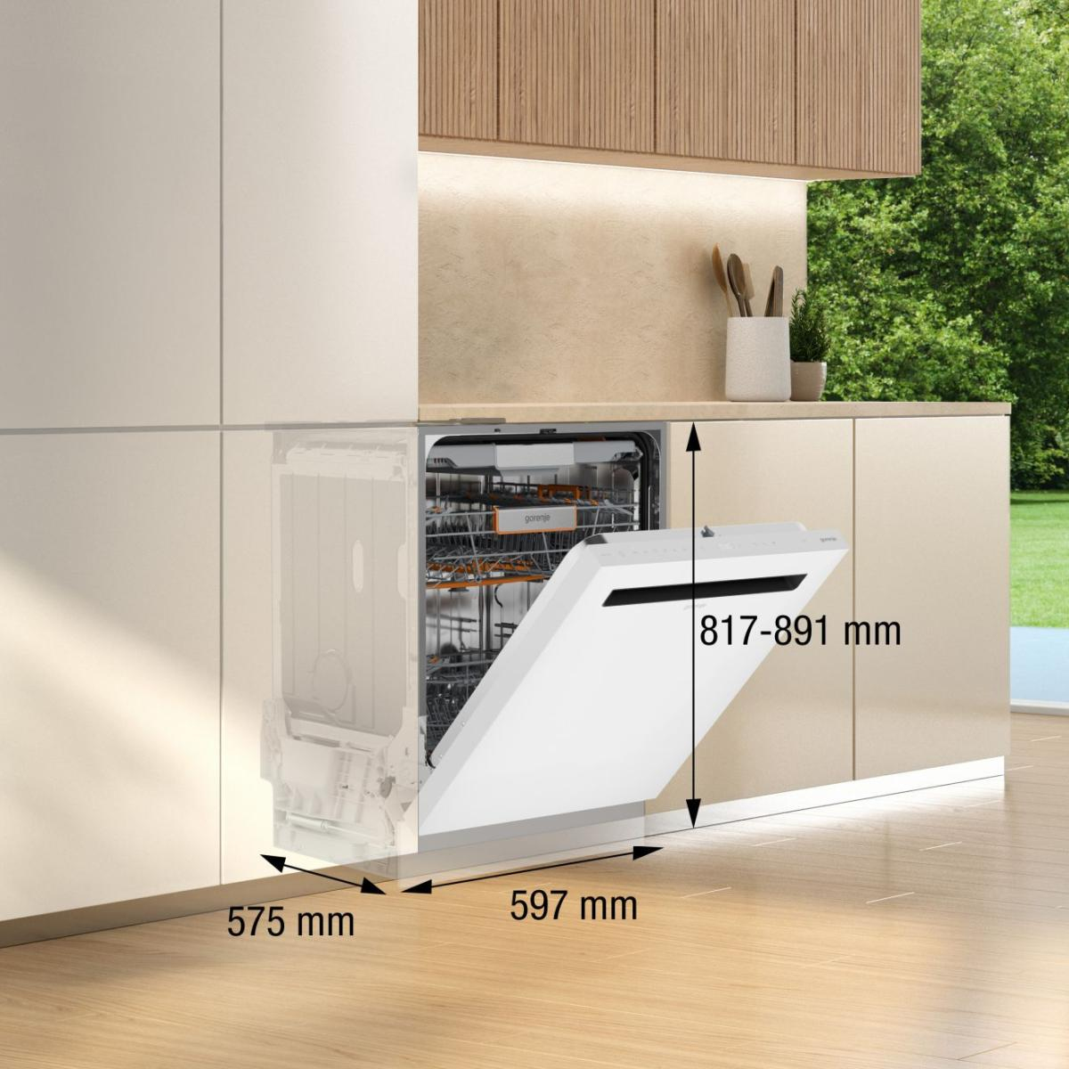 Gorenje G600 Denna integrerade diskmaskin för underbyggnad har plats för upp till 16 kuverter i en tyst och energieffektiv design som smälter in sömlöst i köket – image 2