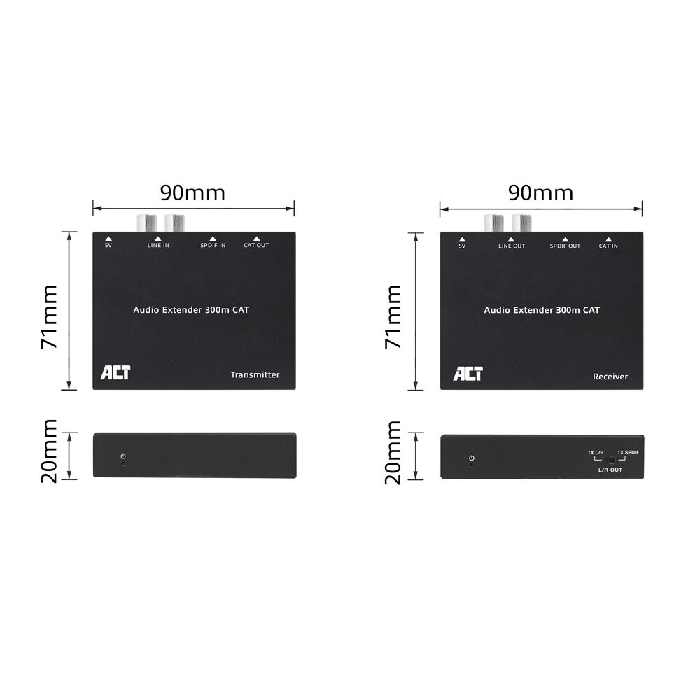 ACT Digital or analog audio extender set over CAT5e/6, with DAC, up to 300 meters – image 8