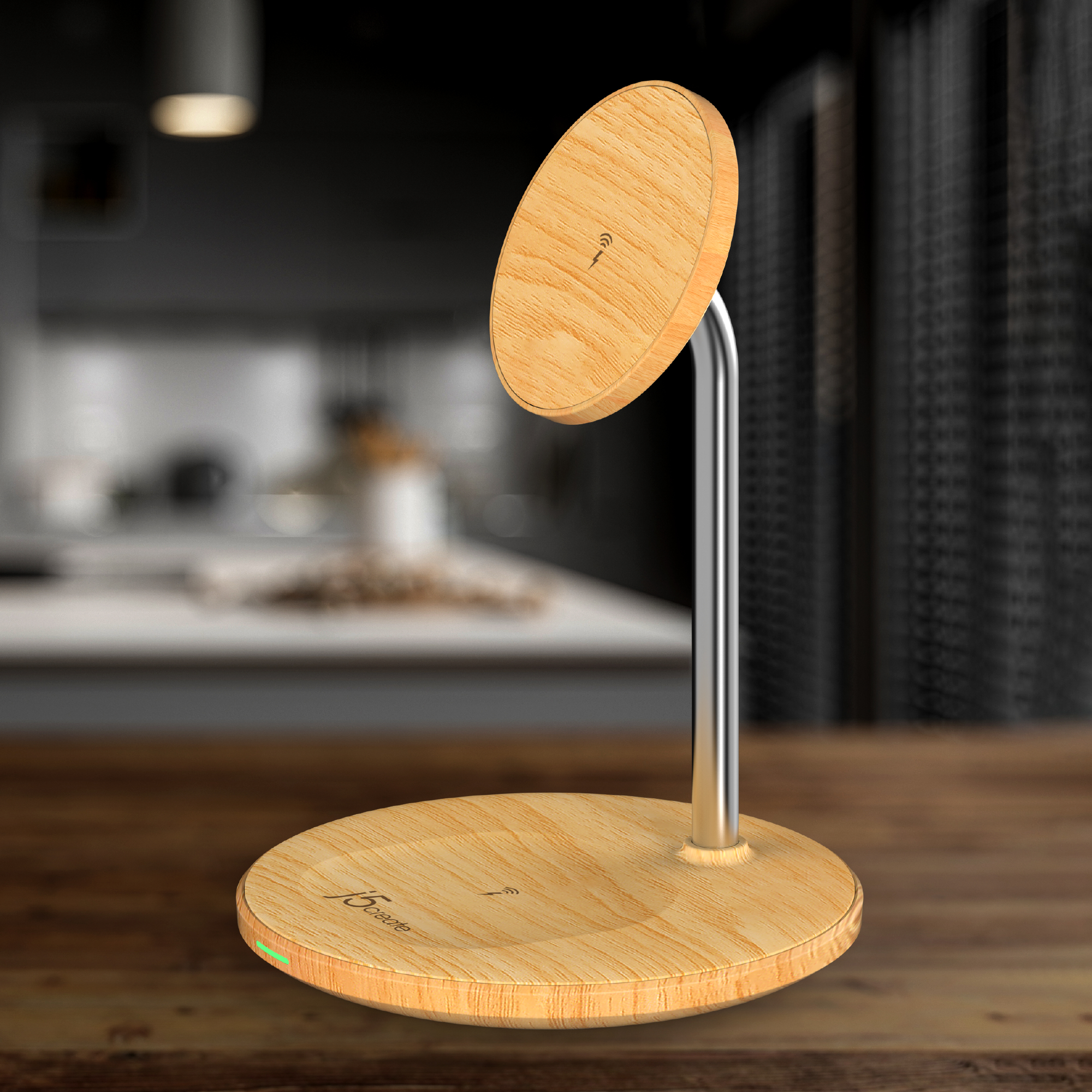 j5create JUPW2106NP-N Wood Grain 2-in-1 Magnetic Wireless Charging Stand – image 8