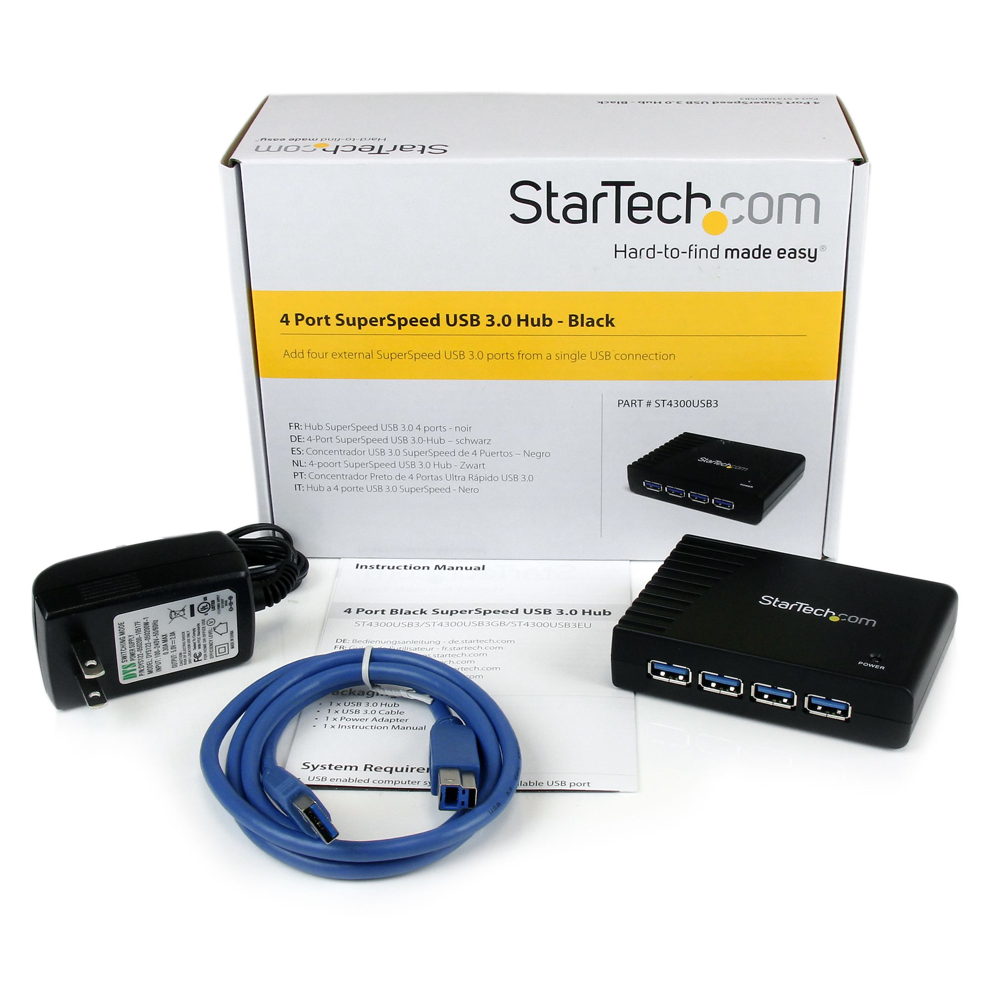 StarTech.com 4 Port Black SuperSpeed USB 3.0 Hub - 5Gbps – image 4