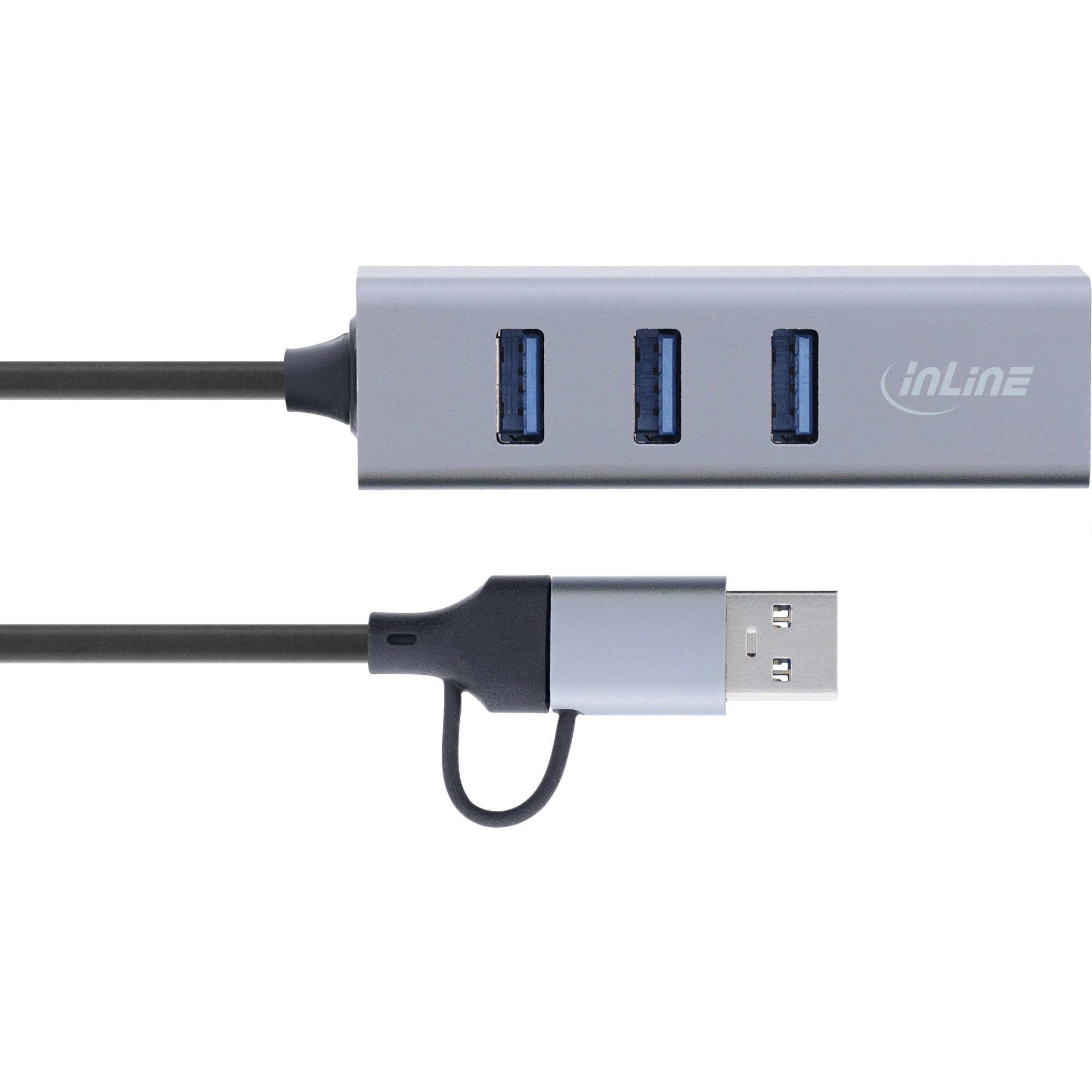 InLine 33380S interface hub USB 3.2 Gen 1 (3.1 Gen 1) Type-A + Type-C 5000 Mbit/s Grey – image 3